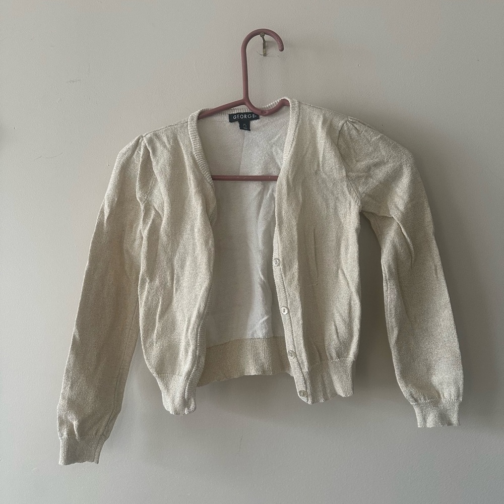 Girls gold Cardigan ym 7/8